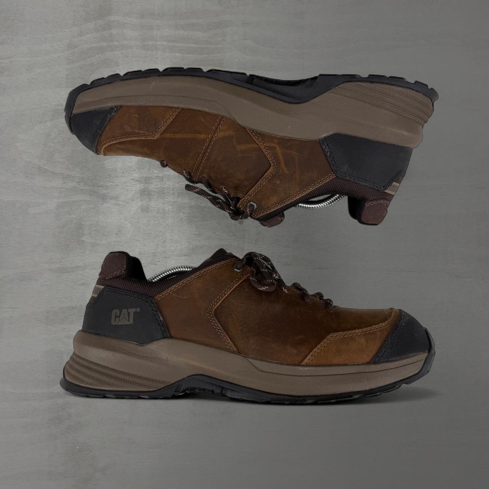 Caterpillar CAT Woodward Work Shoes Brown Composite Toe Leather Mens 11 Wide